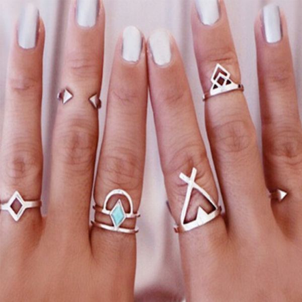 six piece ring combination geometric arrow women's joint set cross ring jewelry, Blue;gray
six piece ring combination geometric arrow women's joint set cross ring jewelry, Blue;gray