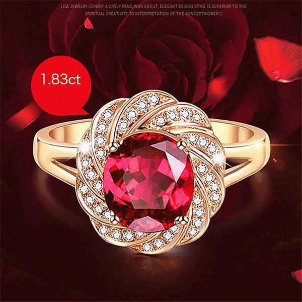 cluster rings 14k rose gold color flower red crystal ruby gemstones diamonds for women jewelry bijoux gift wedding ring party accessory, Golden;silver
cluster rings 14k rose gold color flower red crystal ruby gemstones diamonds for women jewelry bijoux gift wedding ring party accessory, Golden;silver