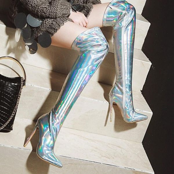 boots 2021 over knee autumn winter golden thin heel ultra high pointed long tube women's, Black
boots 2021 over knee autumn winter golden thin heel ultra high pointed long tube women's, Black