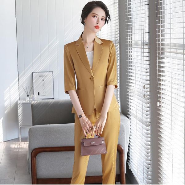 pant half women's glove in the office lady yellow red work 2 piece assembly s-4xl spring summer ankle length pants and blazer joint sui, White
pant half women's glove in the office lady yellow red work 2 piece assembly s-4xl spring summer ankle length pants and blazer joint sui, White