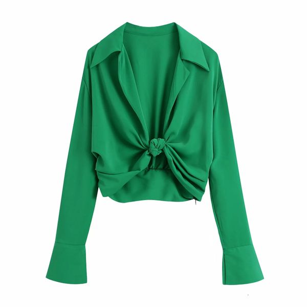 women's blouses & shirts chic green knot cropped women fashion v-neck long sleeve female casual 0po3, White
women's blouses & shirts chic green knot cropped women fashion v-neck long sleeve female casual 0po3, White