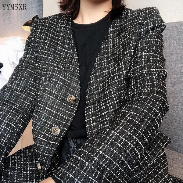 women's suits & blazers high-quality temperament blazer 2021 korean spring and autumn casual check ladies jacket coat female elegant to, White;black
women's suits & blazers high-quality temperament blazer 2021 korean spring and autumn casual check ladies jacket coat female elegant to, White;black