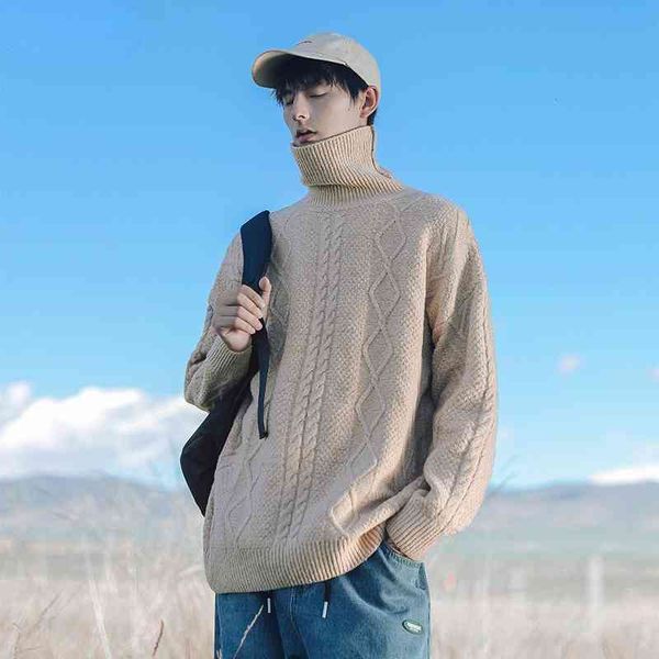 Hong Kong Style 2021 Autumn Winter New High Neck Sweater Men's Versatile Solid Color Loose Knit Top, Black
Hong Kong Style 2021 Autumn Winter New High Neck Sweater Men's Versatile Solid Color Loose Knit Top, Black