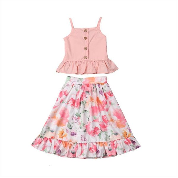 aa girl clothing girls outfits ruffle sleeveless blouse cotton floral dress clothes set children, White
aa girl clothing girls outfits ruffle sleeveless blouse cotton floral dress clothes set children, White