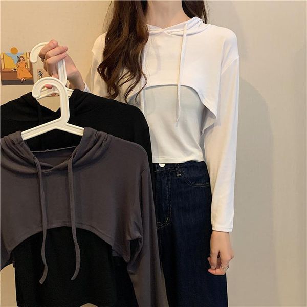 women's hoodies & sweatshirts autumn two pieces hooded bottoming shirt, Black
women's hoodies & sweatshirts autumn two pieces hooded bottoming shirt, Black