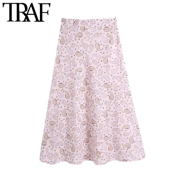 traf women chic fashion paisley print midi skirt vintae high waist side zipper female skirts mujer 210415, Black
traf women chic fashion paisley print midi skirt vintae high waist side zipper female skirts mujer 210415, Black
