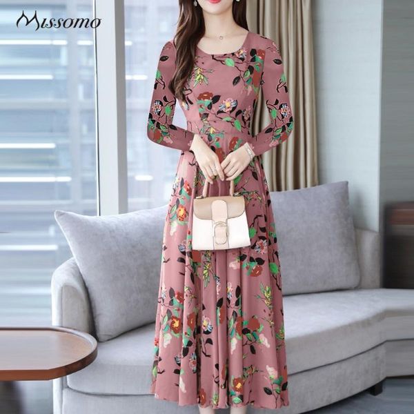lady dress women autumn o-neck long sleeve floral print maxi formal elegant dresses vestidos casual, Black;gray
lady dress women autumn o-neck long sleeve floral print maxi formal elegant dresses vestidos casual, Black;gray