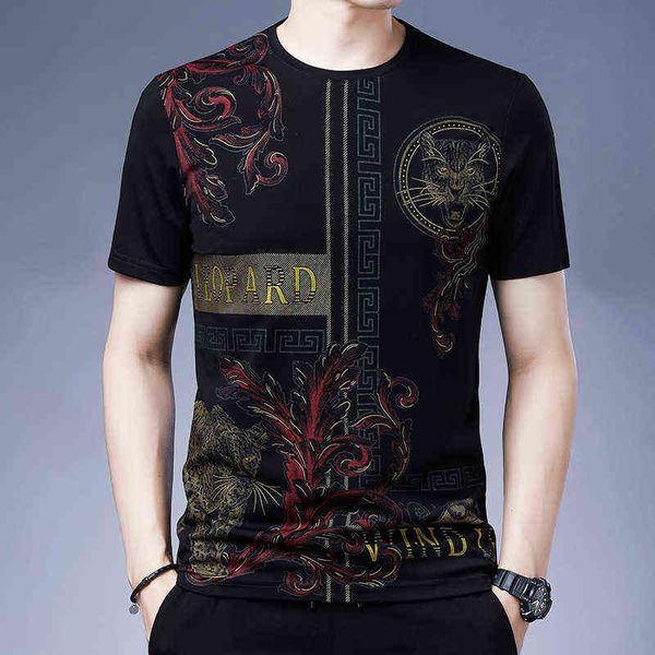 2021 summer men's short sleeve t-neck personalized printing casual fashion middle-aged and young t-shirt, White;black
2021 summer men's short sleeve t-neck personalized printing casual fashion middle-aged and young t-shirt, White;black