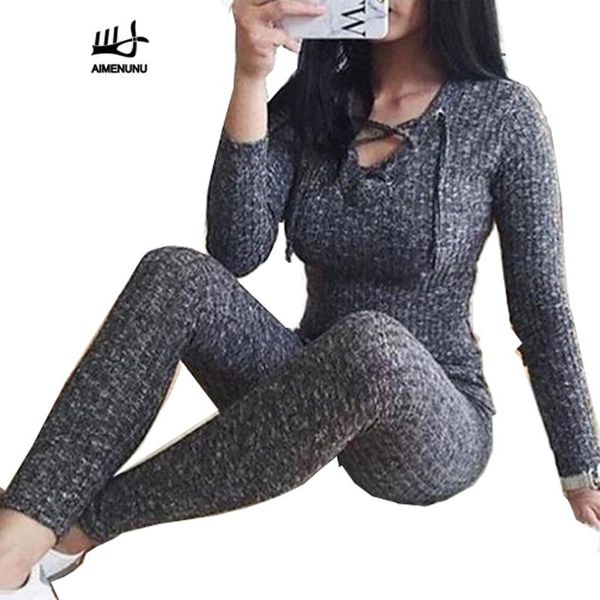 women's jumpsuits & rompers aimenunu women jumpsuit fashion long sleeve v cross bandage neck knitted bodycon pant slim sweater, Black;white
women's jumpsuits & rompers aimenunu women jumpsuit fashion long sleeve v cross bandage neck knitted bodycon pant slim sweater, Black;white
