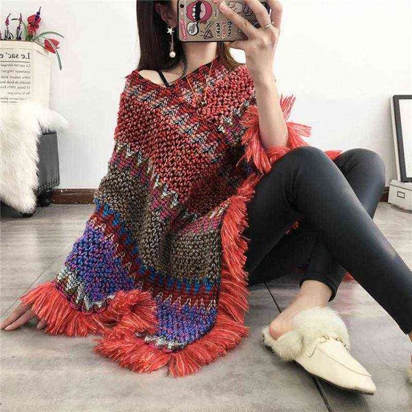 knit poncho womens tassel pullover cloak 2020 autumn new red bohemian female ponchos capes comfortable h1123, Blue;gray
knit poncho womens tassel pullover cloak 2020 autumn new red bohemian female ponchos capes comfortable h1123, Blue;gray
