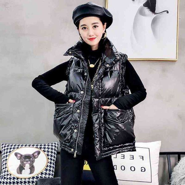 fashionable down et women's light vest short white, Black;white
fashionable down et women's light vest short white, Black;white