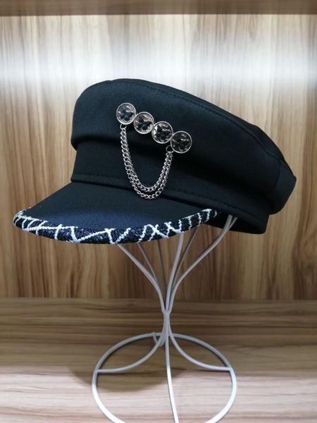 202103-yy butterfly button leisure lady octagonal hat women visors cap stingy brim hats, Blue;gray
202103-yy butterfly button leisure lady octagonal hat women visors cap stingy brim hats, Blue;gray