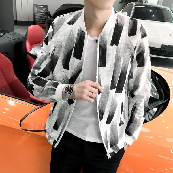 men's jackets allover printing men luxury stand collar mens and coats sun-protective clothing nightclub party man, Black;brown
men's jackets allover printing men luxury stand collar mens and coats sun-protective clothing nightclub party man, Black;brown