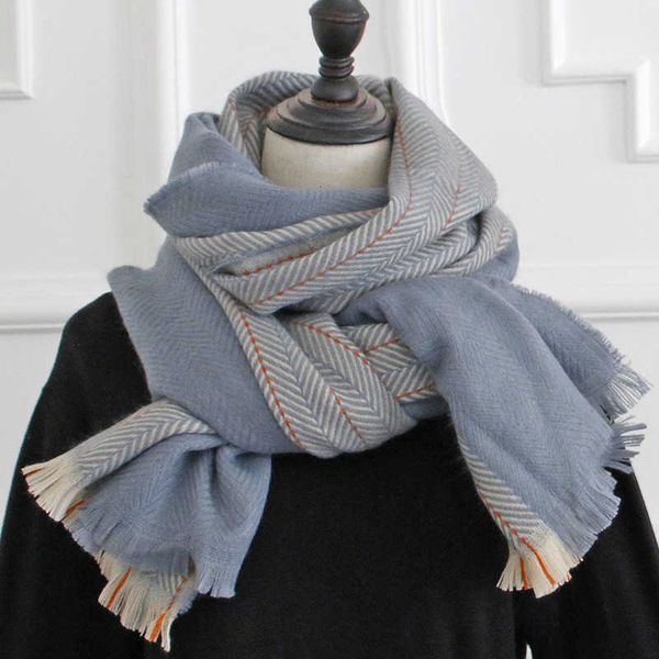 scarves scarf female winter korean version versatile student long thickened shawl imitation cashmere herringbone stitching bib simple style, Blue;gray
scarves scarf female winter korean version versatile student long thickened shawl imitation cashmere herringbone stitching bib simple style, Blue;gray