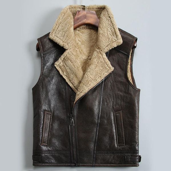 men's leather & faux genuine jacket men autumn winter biker vest sheepskin coat sleeveless mens vests 731 kj3296, Black
men's leather & faux genuine jacket men autumn winter biker vest sheepskin coat sleeveless mens vests 731 kj3296, Black