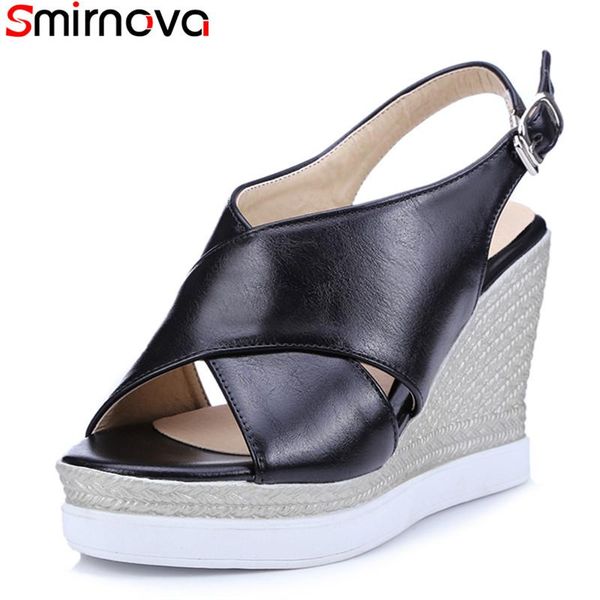 smirnova big size 33-42 2021 summer fashion platform women sandals wedges back strap black white party shoes
smirnova big size 33-42 2021 summer fashion platform women sandals wedges back strap black white party shoes