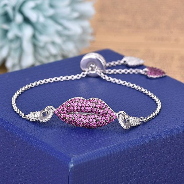 link, chain fashion red lip bracelet zircon adjust length silver color mouth jewelry bracelets pulsera mujer acero zk30, Black
link, chain fashion red lip bracelet zircon adjust length silver color mouth jewelry bracelets pulsera mujer acero zk30, Black