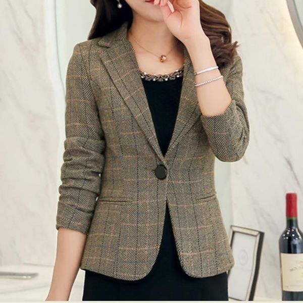 women's suits & blazers women plaid blazer ol slim jacket elegant plus size 3xl, White;black
women's suits & blazers women plaid blazer ol slim jacket elegant plus size 3xl, White;black