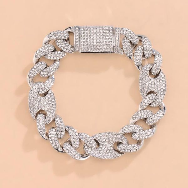 link, chain design hip hop iced out cuban link chains 15mm pig nose coffee beans chokers full paved rhinestone men women charm jewelry, Black
link, chain design hip hop iced out cuban link chains 15mm pig nose coffee beans chokers full paved rhinestone men women charm jewelry, Black