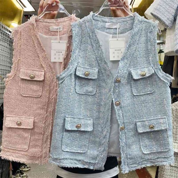 spring korean casual tweed vest jacket women fashion single breasted v neck sleeveless woolen coat elegant outerwear 210514, Black;white
spring korean casual tweed vest jacket women fashion single breasted v neck sleeveless woolen coat elegant outerwear 210514, Black;white