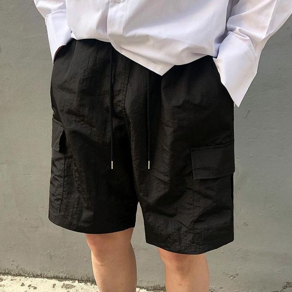 men's shorts japanese korean style causal workwear mens fashion loose summer thin knee length 2021 casual sports, White;black 
men's shorts japanese korean style causal workwear mens fashion loose summer thin knee length 2021 casual sports, White;black