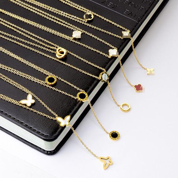 pendant necklaces european fashion simple design roman letter fritillary butterfly tassel necklace stainless steel flower jewelry, Silver
pendant necklaces european fashion simple design roman letter fritillary butterfly tassel necklace stainless steel flower jewelry, Silver