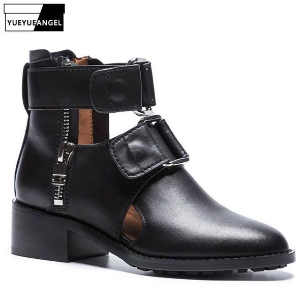 dress shoes british summer womens cowhide hollow out zipper motorcycle sandals genuine leather pointed toe punk female high top, Black
dress shoes british summer womens cowhide hollow out zipper motorcycle sandals genuine leather pointed toe punk female high top, Black