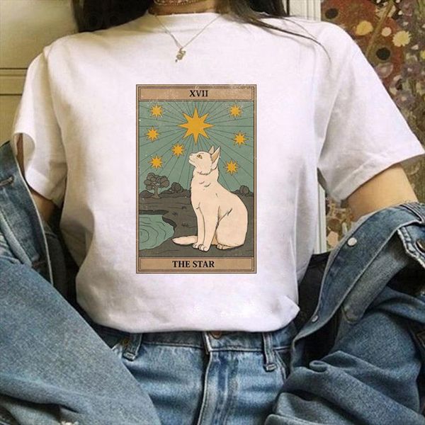 fashion tarot cat and mens t shirt women womens print female tees kawaii graphic cute casual tee, White;black
fashion tarot cat and mens t shirt women womens print female tees kawaii graphic cute casual tee, White;black