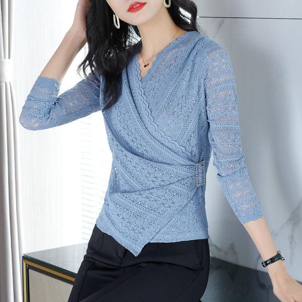 fashion lace blouse women long sleeve shirts elegant hollow out print blouses plus size ladies v neck shirt ol women's &, White
fashion lace blouse women long sleeve shirts elegant hollow out print blouses plus size ladies v neck shirt ol women's &, White