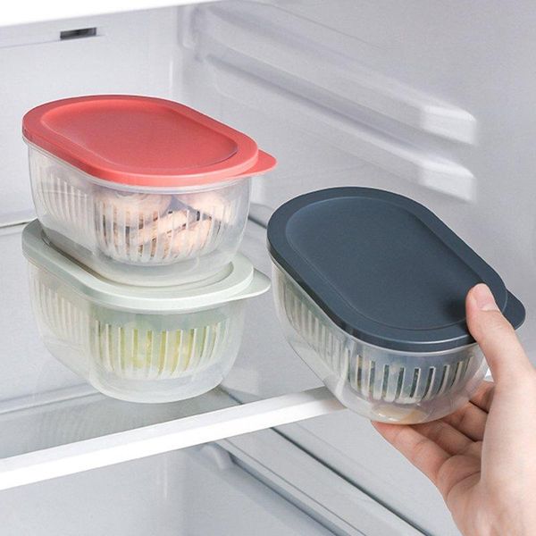storage bottles & jars kitchen drain box refrigerator food plastic transparent onion sealed box-
storage bottles & jars kitchen drain box refrigerator food plastic transparent onion sealed box-