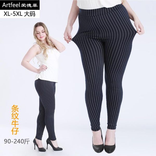 plus size women's vertical stripes imitation denim leggings fat can not be ball spring and autumn elastic pants, Black
plus size women's vertical stripes imitation denim leggings fat can not be ball spring and autumn elastic pants, Black