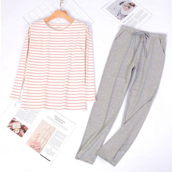 women's sleepwear autumn winter breathable pajamas for women korean striped cotton nightwear pijamas set loose ladies home wear py, Black;red
women's sleepwear autumn winter breathable pajamas for women korean striped cotton nightwear pijamas set loose ladies home wear py, Black;red