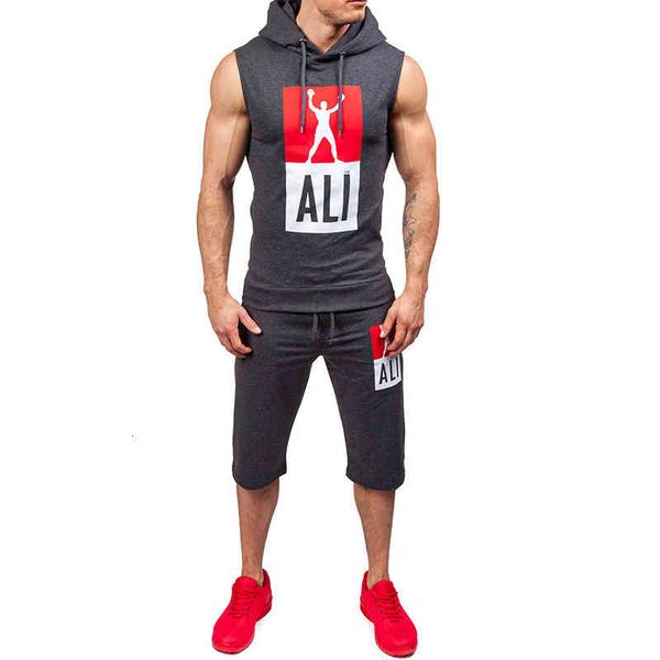 tracksuit sports suit men's summer running champion print sleeveless short loose outdoor fitness sportswear, Gray
tracksuit sports suit men's summer running champion print sleeveless short loose outdoor fitness sportswear, Gray