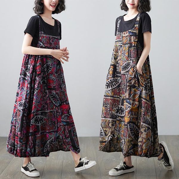 casual dresses loose size women's dress, retro printing, two-way wide leg drop crotch, 9-point suspender trouser, Black;gray
casual dresses loose size women's dress, retro printing, two-way wide leg drop crotch, 9-point suspender trouser, Black;gray