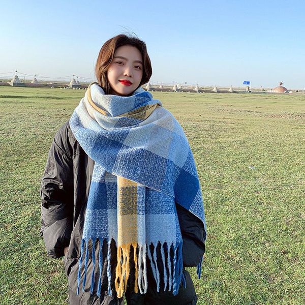 scarves classic plaid women cashmere scarf thick and shawls blanket double-sided imitation pashmina foulard bufanda neckerchief, Blue;gray
scarves classic plaid women cashmere scarf thick and shawls blanket double-sided imitation pashmina foulard bufanda neckerchief, Blue;gray