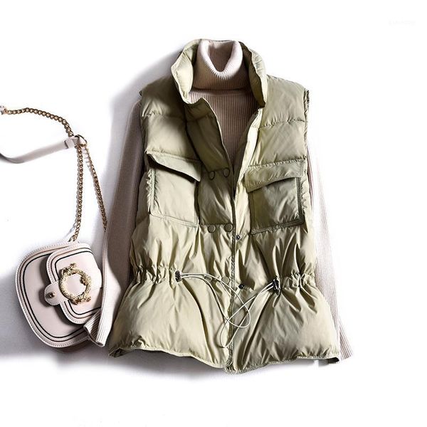 white duck down filling drawstring women vest 2021 autumn winter warm light female waistcoat short sleeveless coat women's vests1, Black;white
white duck down filling drawstring women vest 2021 autumn winter warm light female waistcoat short sleeveless coat women's vests1, Black;white