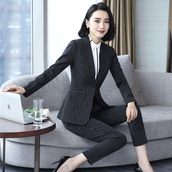women's suits & blazers fabric fashion striped casual with and pants uniform designs pantsuits ladies, White;black
women's suits & blazers fabric fashion striped casual with and pants uniform designs pantsuits ladies, White;black
