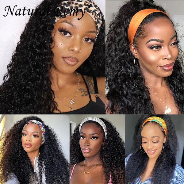 glueless headband wig curly human hair wigs for black women 10-24inch water wave jerry kinky yaki, Black;brown
glueless headband wig curly human hair wigs for black women 10-24inch water wave jerry kinky yaki, Black;brown