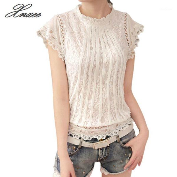 lace floral 2021 summer women plus size crochet hollow out blouse short sleeve slim shirts women's blouses &, White
lace floral 2021 summer women plus size crochet hollow out blouse short sleeve slim shirts women's blouses &, White