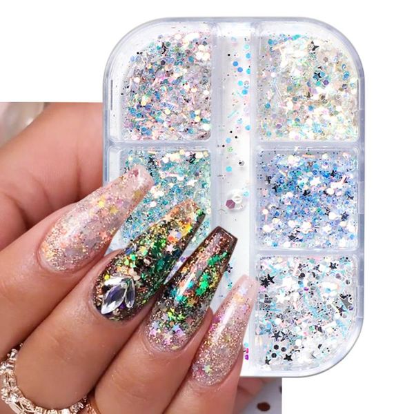 nail glitter 6 grid 3d irregular holographic sequins art set mixed shining flakes nails design decoration manicure ly1909-03, Silver;gold
nail glitter 6 grid 3d irregular holographic sequins art set mixed shining flakes nails design decoration manicure ly1909-03, Silver;gold