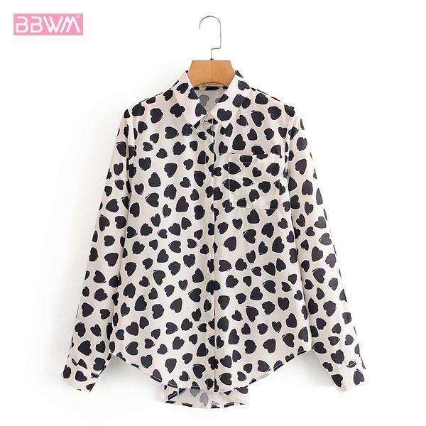 french retro long-sleeved love lapel irregular chic women's shirt harajuku korean style simple female 210507, White
french retro long-sleeved love lapel irregular chic women's shirt harajuku korean style simple female 210507, White