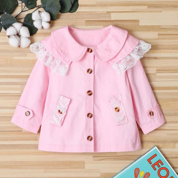 spring autumn baby girl coat princess lace ruffled doll collar jacket infant kid children clothing long sleeve button outwear jackets, Blue;gray
spring autumn baby girl coat princess lace ruffled doll collar jacket infant kid children clothing long sleeve button outwear jackets, Blue;gray