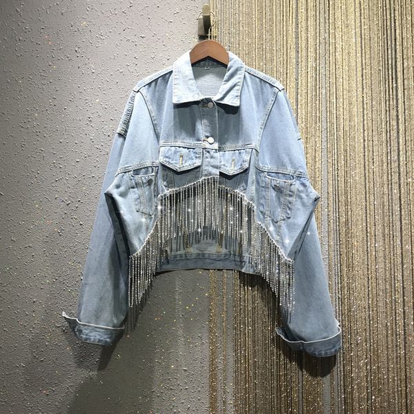 Women's Jackets Getspring Coat Diamond Tassel Patchwork Irregular Coats Asymmetry Vintage All Match Blue Jean 201014 3VH1, Black;brown
Women's Jackets Getspring Coat Diamond Tassel Patchwork Irregular Coats Asymmetry Vintage All Match Blue Jean 201014 3VH1, Black;brown