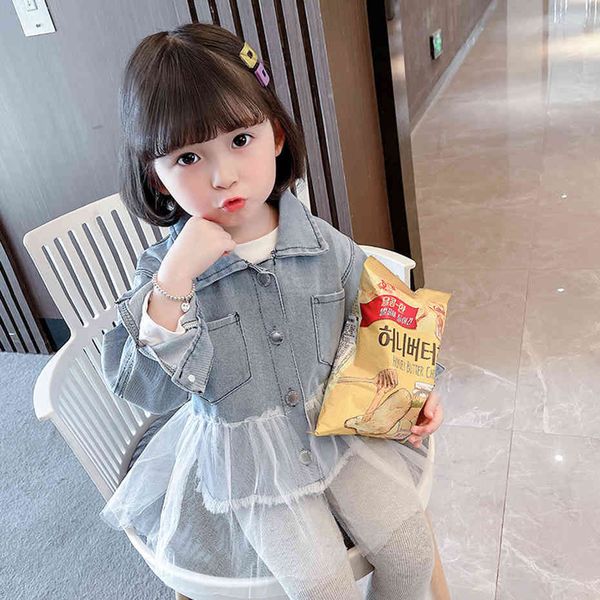 coat for girl mesh girls denim jacket coats patchwork kids coats spring autumn children's clothing girl 210412, Blue;gray
coat for girl mesh girls denim jacket coats patchwork kids coats spring autumn children's clothing girl 210412, Blue;gray