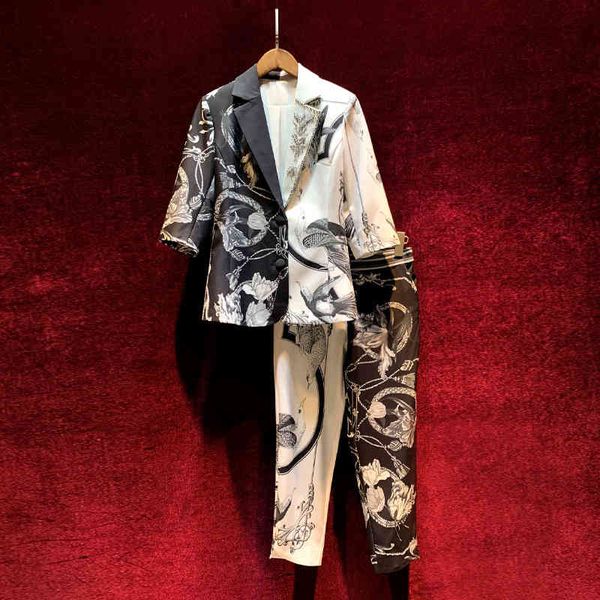 women's two piece pants european and american women's clothing autumn style five - minute sleeved beaded jacket with seven trouser, White
women's two piece pants european and american women's clothing autumn style five - minute sleeved beaded jacket with seven trouser, White