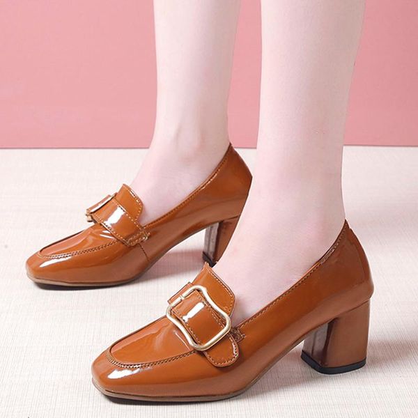 dress shoes rimocy retro buckle square heels women pumps fashion patent leather toe work office woman slip on zapatos de mujer, Black
dress shoes rimocy retro buckle square heels women pumps fashion patent leather toe work office woman slip on zapatos de mujer, Black