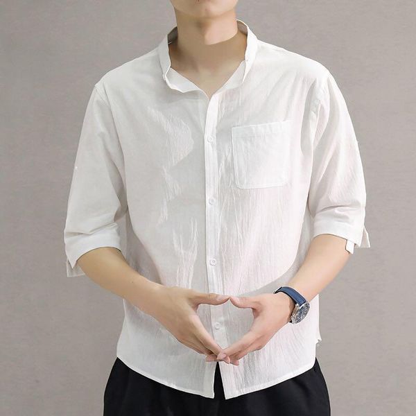 men's casual shirts men 's summer breathable sun-proof retro youth half sleeve cotton and linen shirt, White;black
men's casual shirts men 's summer breathable sun-proof retro youth half sleeve cotton and linen shirt, White;black