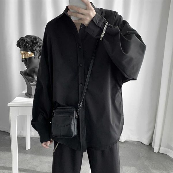 men's casual shirts qiwn white shirt fall loose long sleeve jacket oversized men dress hawaiian, White;black
men's casual shirts qiwn white shirt fall loose long sleeve jacket oversized men dress hawaiian, White;black