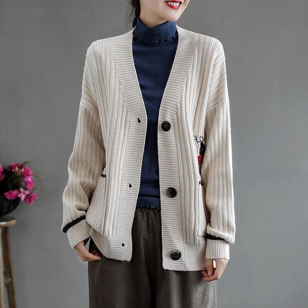 knitting jackets autumn winter women retro loose all-match coat v-neck button pocket casual female women's, Black;brown
knitting jackets autumn winter women retro loose all-match coat v-neck button pocket casual female women's, Black;brown