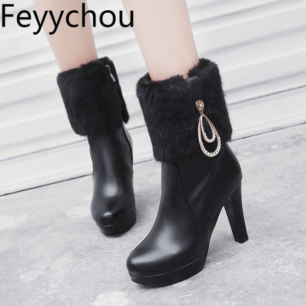 boots women's autumn winter warm super high heel round toe zip pu platform crystal mid-calf faux fur 2021 fashion white, Black
boots women's autumn winter warm super high heel round toe zip pu platform crystal mid-calf faux fur 2021 fashion white, Black